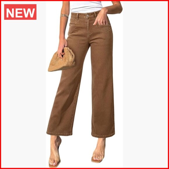 High Waisted Stretchy Straight Leg Ankle Jeans with Slant Pockets